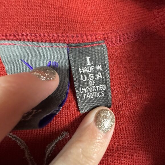 Ibex Pullover Mens Large Red 1/2 Zip Sweater Mock Neck Curve Hem Raglan Sleeve - Picture 10 of 11